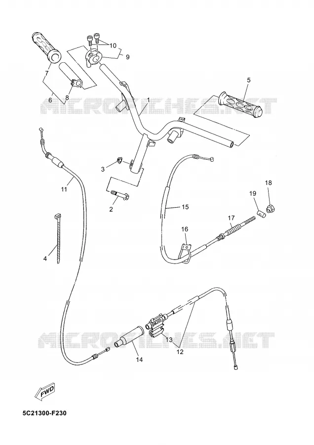 STUUR / KABEL Yamaha SCOOTER 50 2008 NEO'S  YN50M