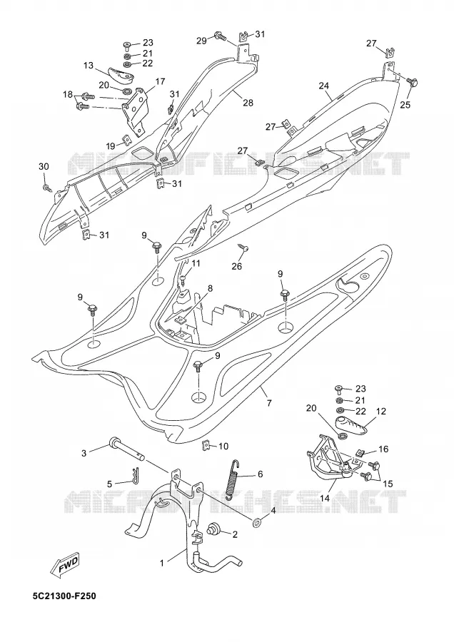 STANDAARD / VOETSTEUN Yamaha SCOOTER 50 2008 NEO'S  YN50M