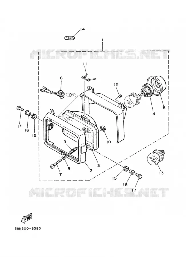 KOPLAMP Yamaha MOTO 125 2000 DTR  DT125R