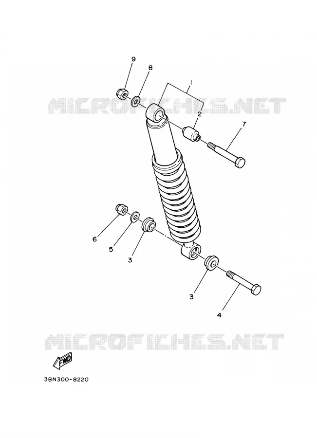 ACHTER SCHOKBREKER Yamaha MOTO 125 2002 DTR  DT125R