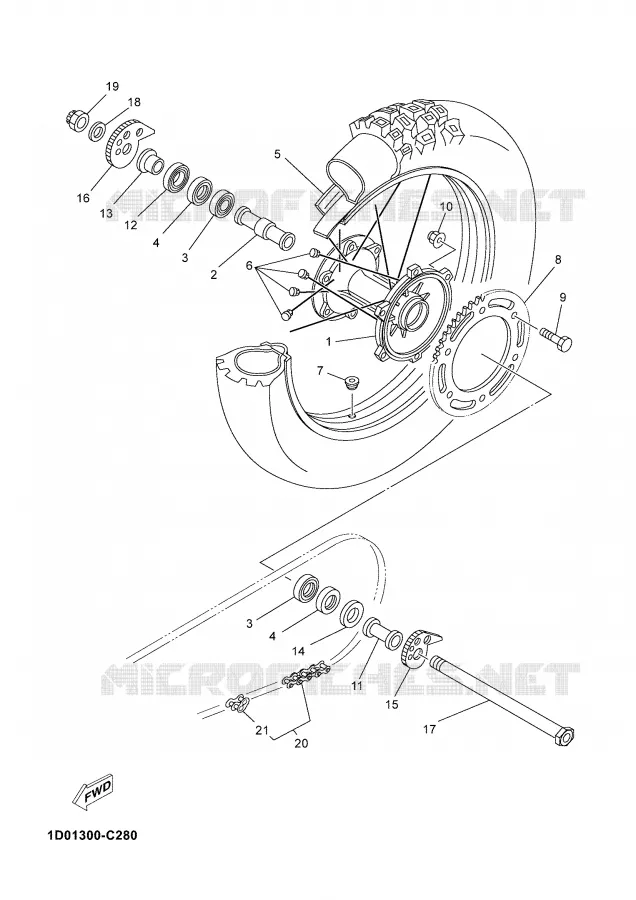 ACHTERWIEL Yamaha MOTO 125 2004 DTR  DT125R