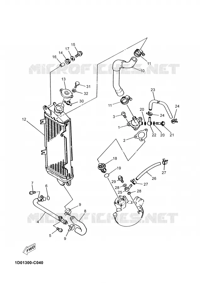 RADIATEUR / SLANG Yamaha MOTO 125 2006 DTRE  DT125RE
