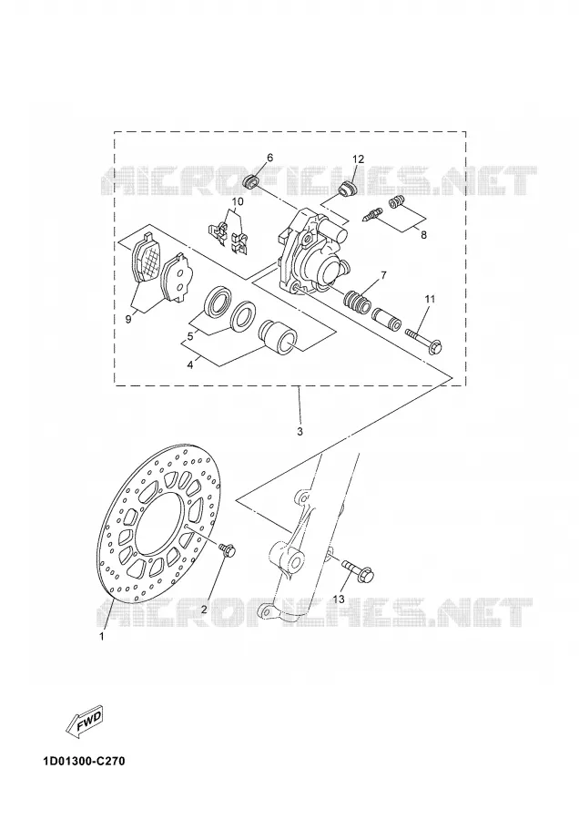 REMKLAUW VOOR Yamaha MOTO 125 2006 DTRE  DT125RE
