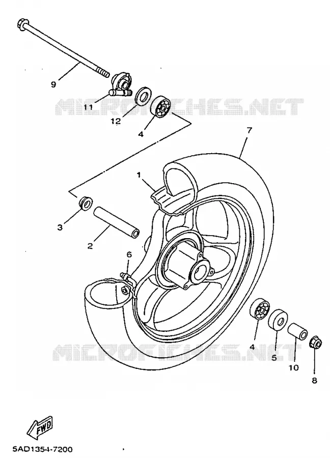 VOORWIEL Yamaha SCOOTER 50 1997 NEOS  YN50R