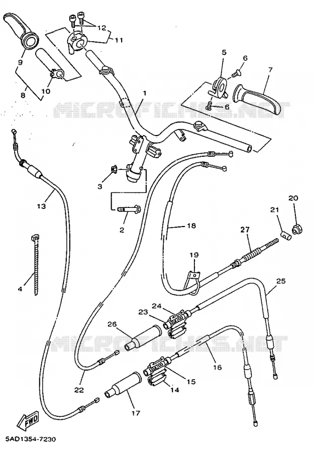 STUUR / KABEL Yamaha SCOOTER 50 1997 NEOS  YN50R