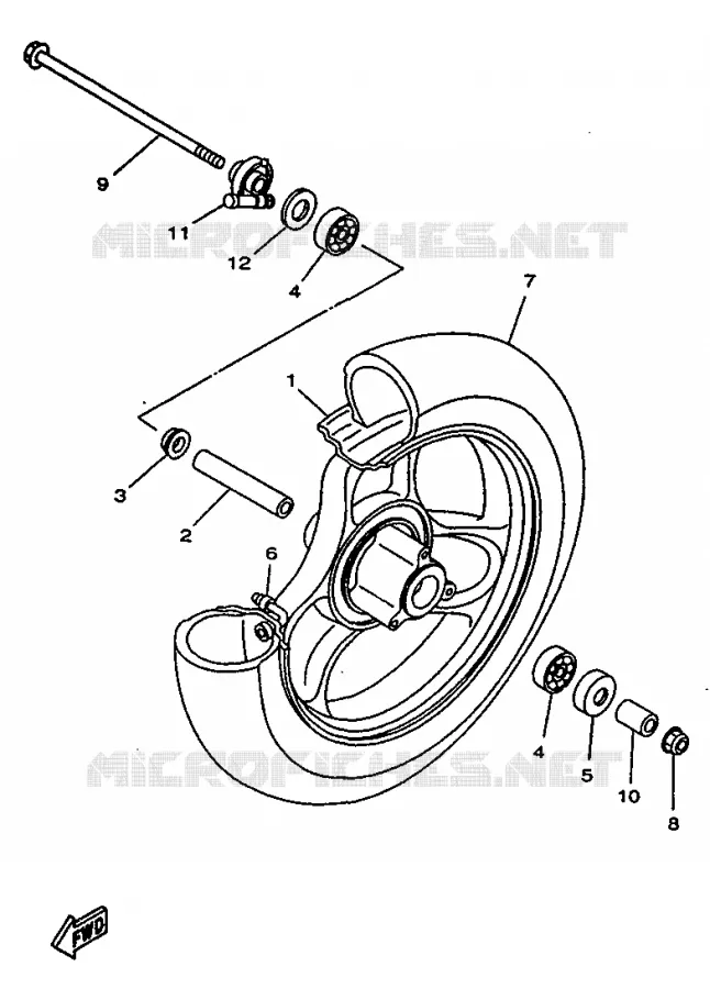 VOORWIEL Yamaha SCOOTER 50 1997 NEOS  YN50R