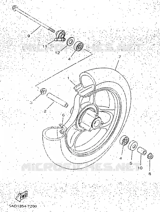 VOORWIEL Yamaha SCOOTER 50 1998 NEOS  YN50R
