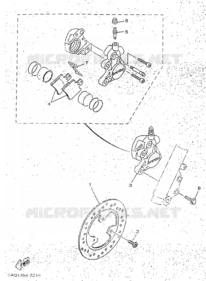 REMKLAUW VOOR Yamaha SCOOTER 50 1998 NEOS  YN50R