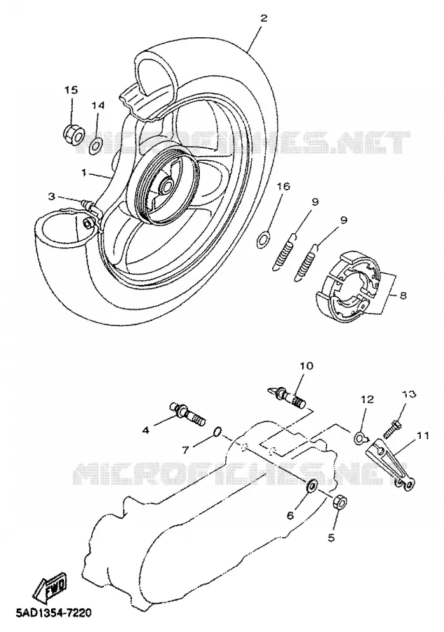 ACHTERWIEL Yamaha SCOOTER 50 2000 NEOS  YN50R