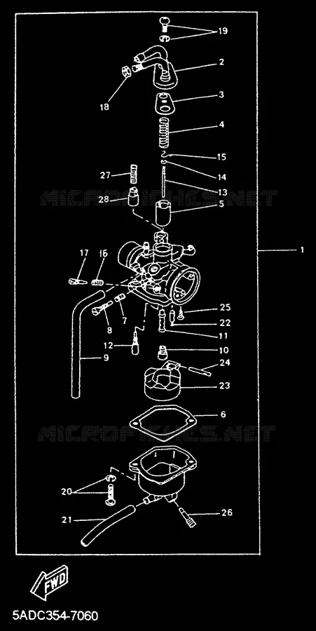 CARBURATEUR  Yamaha SCOOTER 50 2000 NEOS  YN50R