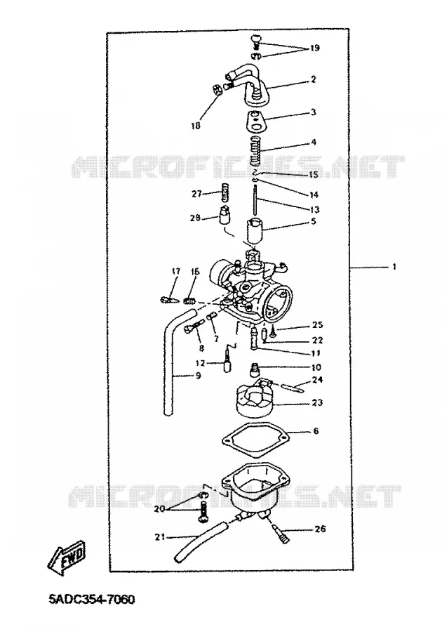 CARBURATEUR  Yamaha SCOOTER 50 2001 NEOS  YN50R