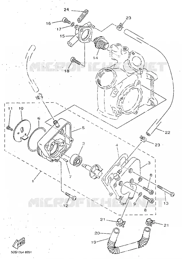 WATERPOMP / SLANGEN Yamaha SCOOTER 125 1998 MAJESTY  YP125