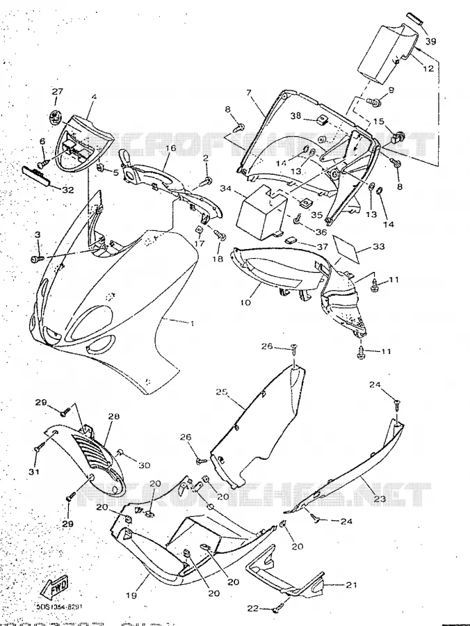 KUIPDEEL VOOR Yamaha SCOOTER 125 1998 MAJESTY  YP125