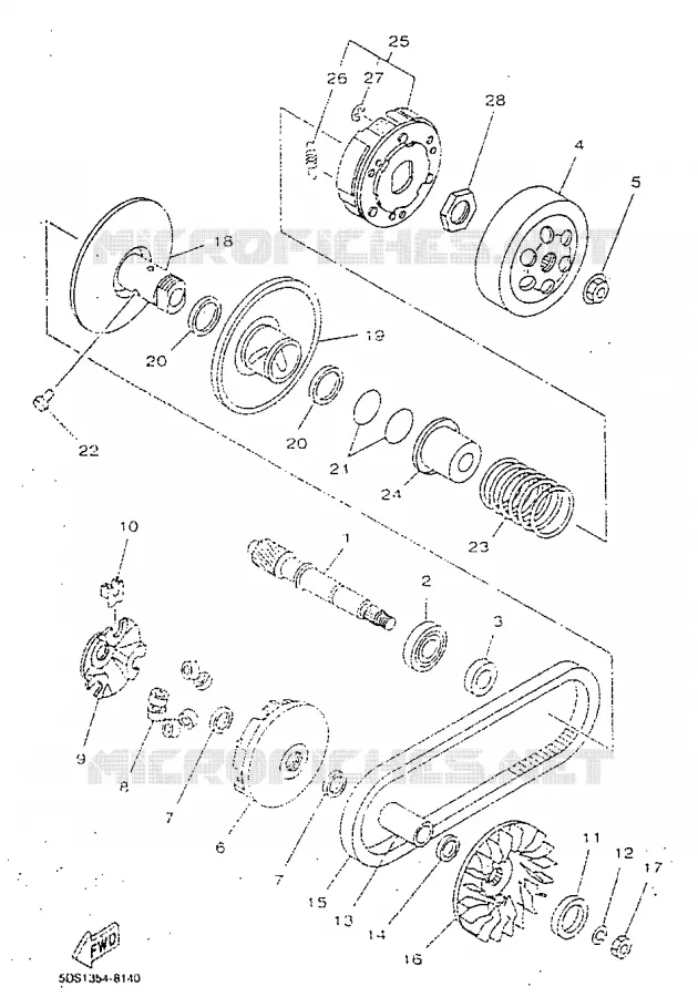 STARTMOTOR KOPPELINGS Yamaha SCOOTER 125 1998 MAJESTY  YP125R