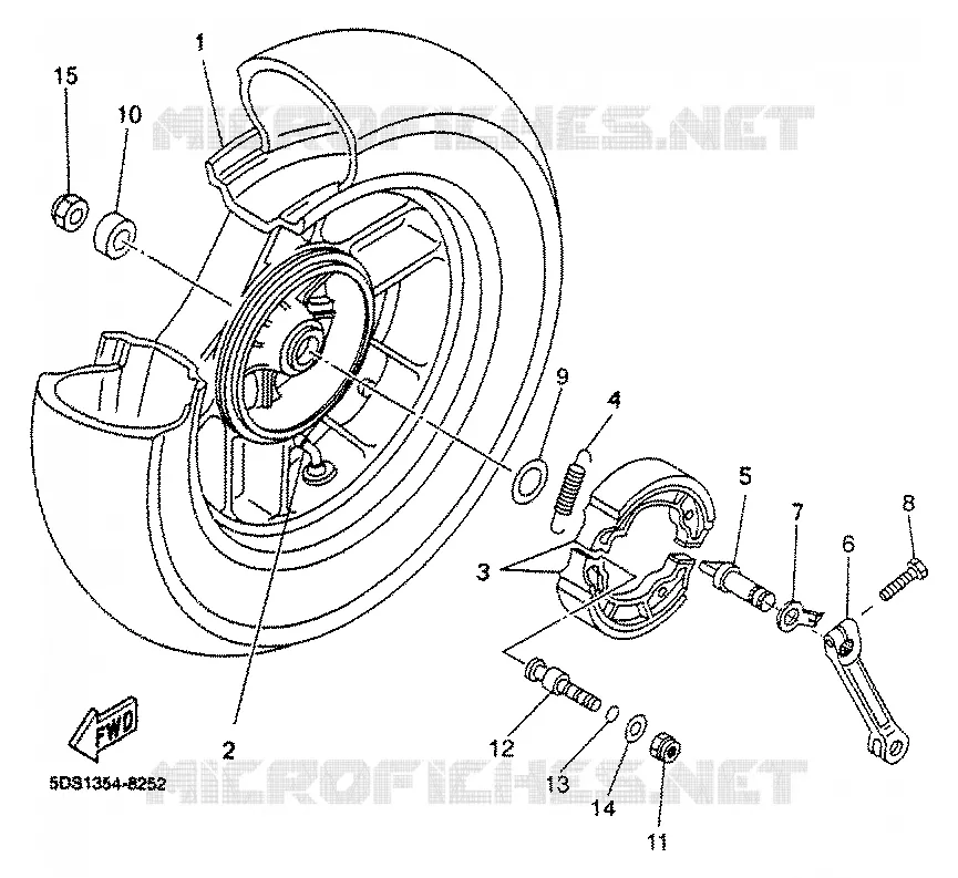 ACHTERWIEL Yamaha SCOOTER 125 2000 MAJESTY  YP125R