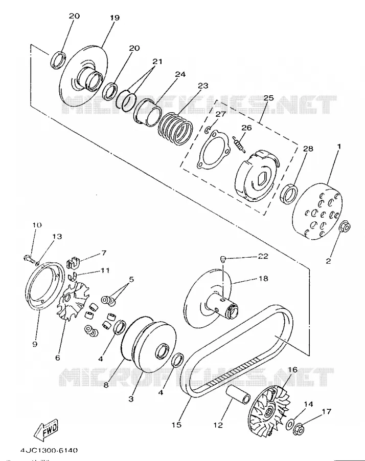 STARTMOTOR KOPPELINGS Yamaha SCOOTER 250 1996 MAJESTY  YP250