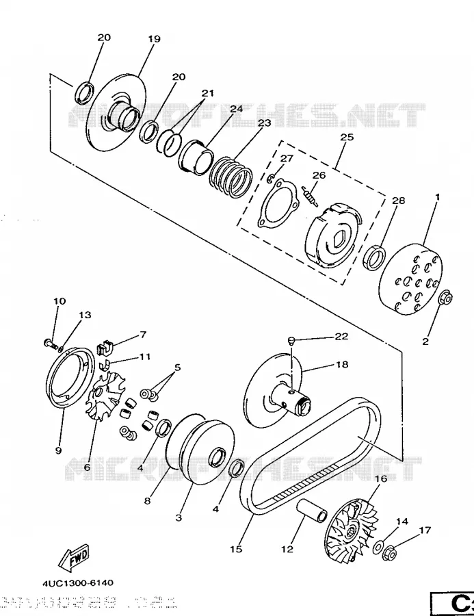 STARTMOTOR KOPPELINGS Yamaha SCOOTER 250 1997 MAJESTY  YP250