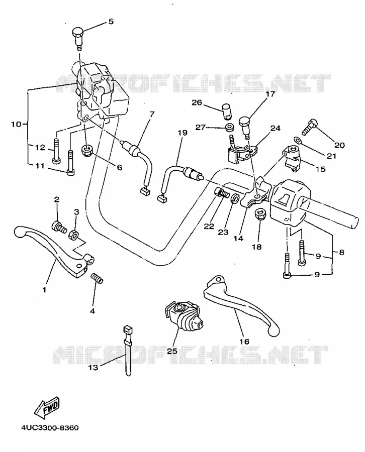 STUURSCHAKELAAR / HEVEL Yamaha SCOOTER 250 1998 MAJESTY  YP250