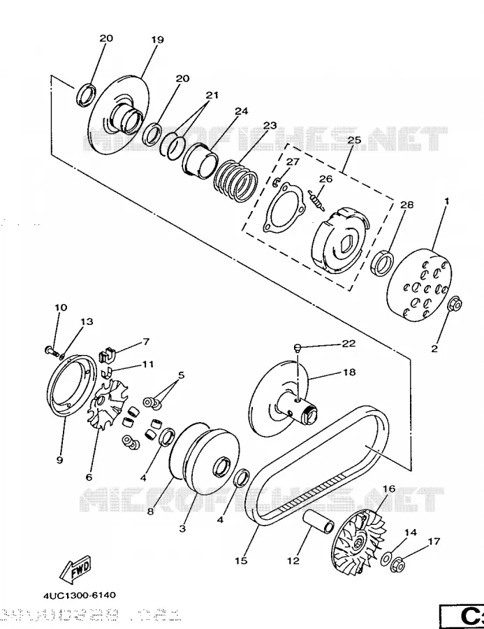 STARTMOTOR KOPPELINGS Yamaha SCOOTER 250 1998 MAJESTY  YP250D
