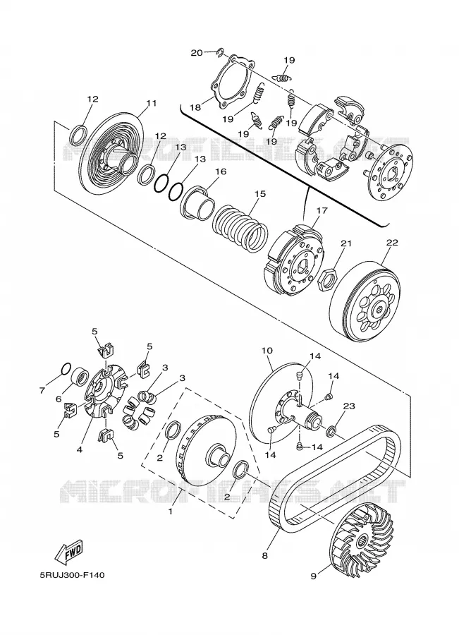 STARTMOTOR KOPPELINGS Yamaha SCOOTER 400 2008 MAJESTY ABS  YP400A MAJESTY400A