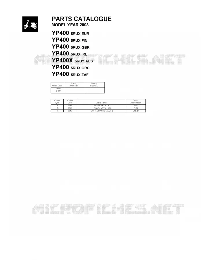 * CATALOG PREFACE * Yamaha SCOOTER 400 2008 MAJESTY  YP400X