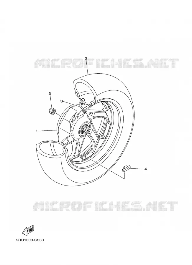 ACHTERWIEL Yamaha SCOOTER 400 2008 MAJESTY  YP400X