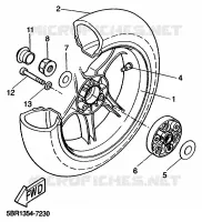 ACHTERWIEL voor Yamaha YQ50 1999