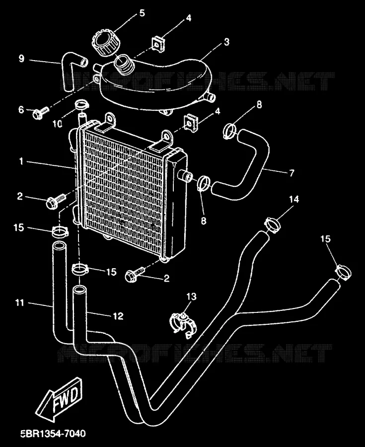 RADIATEUR / SLANG Yamaha SCOOTER 50 2000 AEROX  YQ50