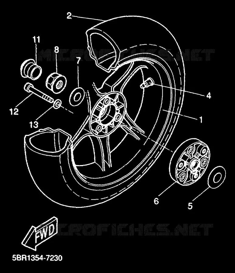 ACHTERWIEL Yamaha SCOOTER 50 2000 AEROX  YQ50