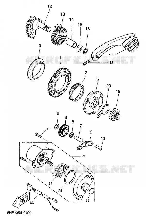STARTMOTOR Yamaha SCOOTER 50 2000 AEROX  YQ50
