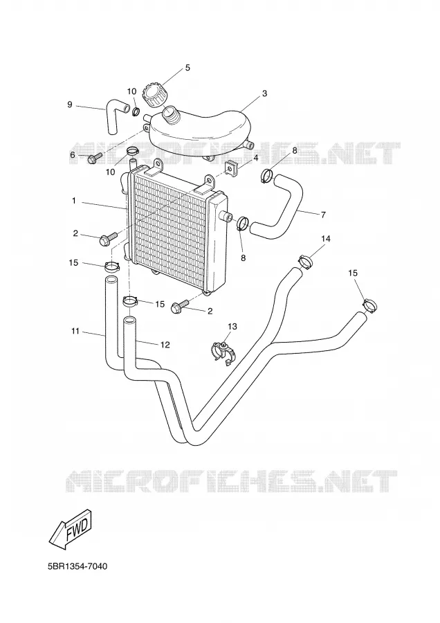 RADIATEUR / SLANG Yamaha SCOOTER 50 2000 AEROX  YQ50