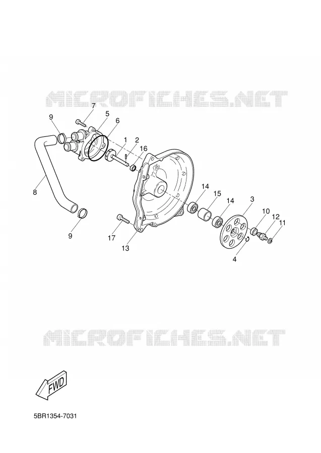 WATERPOMP / SLANGEN Yamaha SCOOTER 50 2003 AEROX  YQ50
