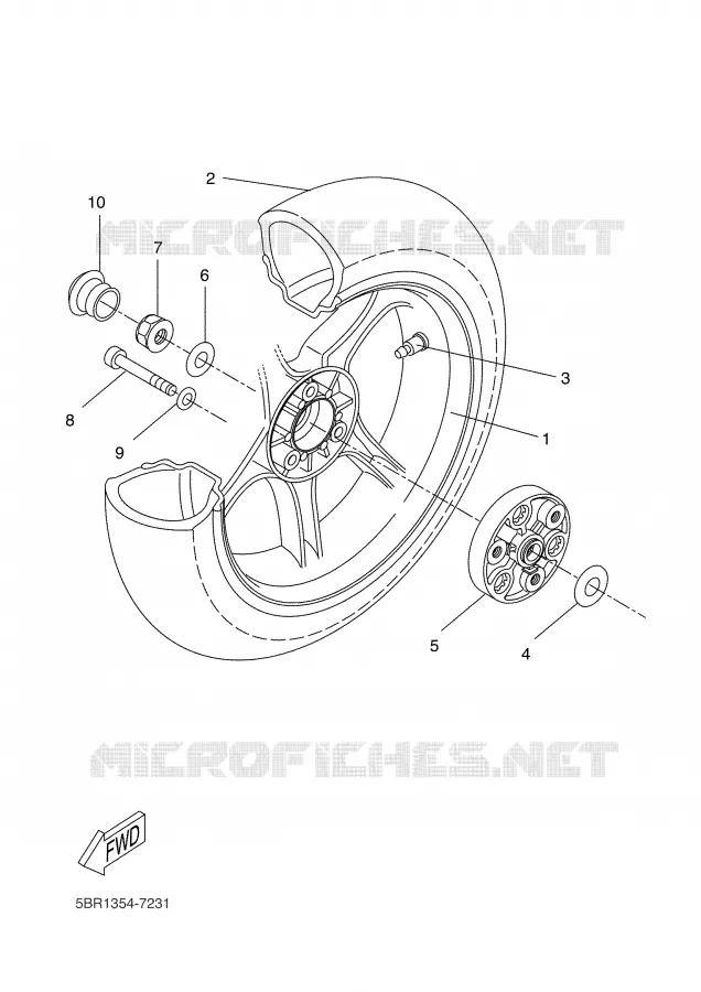 ACHTERWIEL Yamaha SCOOTER 50 2003 AEROX  YQ50