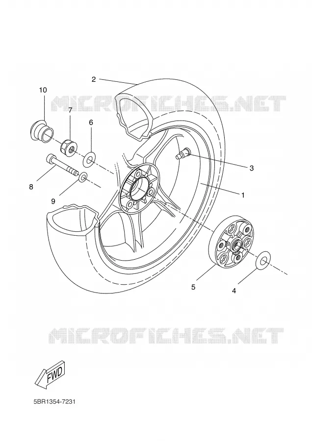 ACHTERWIEL Yamaha SCOOTER 50 2005 AEROX  YQ50
