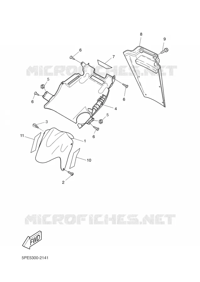 VOORSPATBORD Yamaha SCOOTER 50 2006 AEROX  YQ50