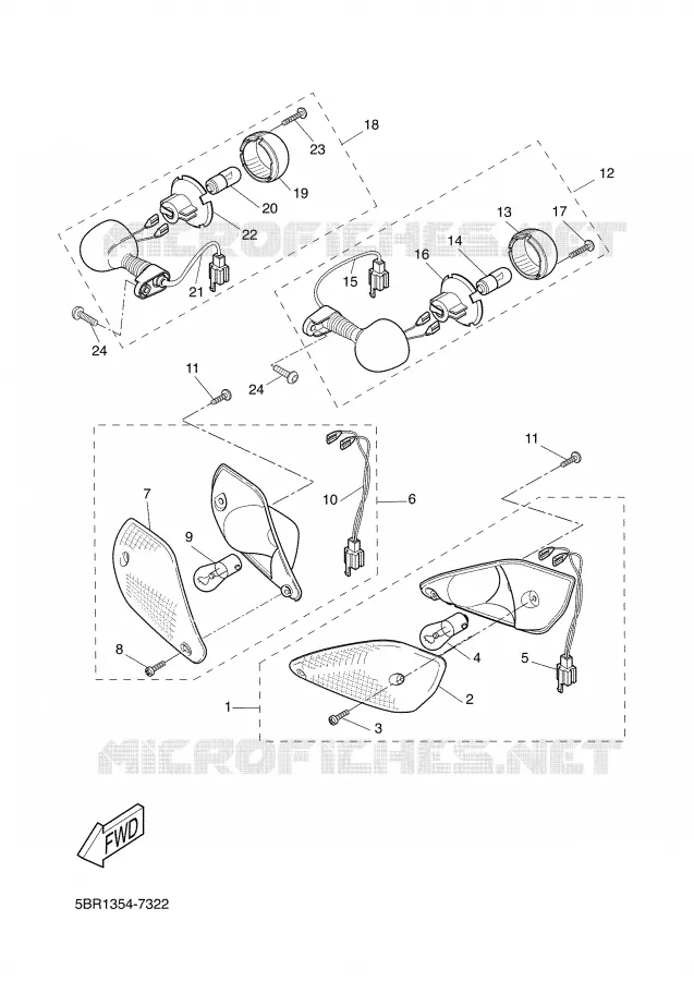 KNIPPERLICHT Yamaha SCOOTER 50 2008 AEROX  YQ50