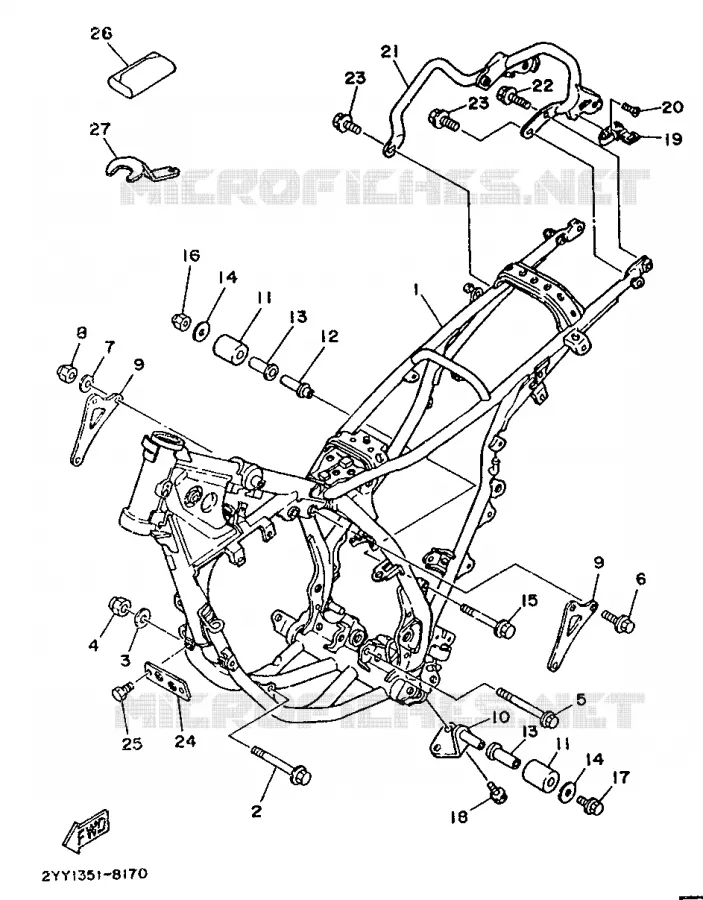 FRAME Yamaha MOTO 200 1988 DTR  DT200R