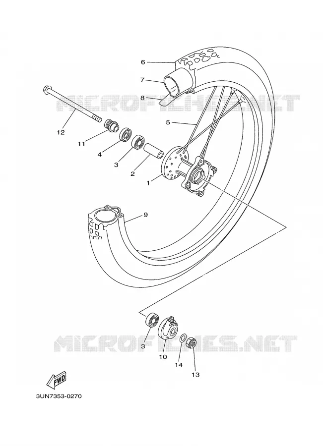 VOORWIEL Yamaha MOTO 50 2000 DTLC  DT50LC