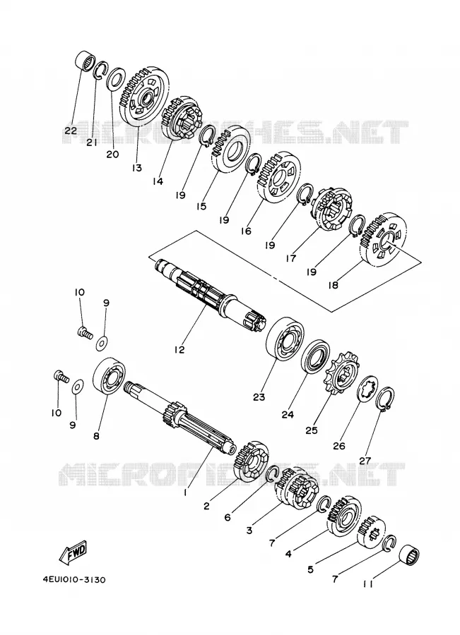 TRANSMISSIE Yamaha MOTO 50 2000 DTLC  DT50LC