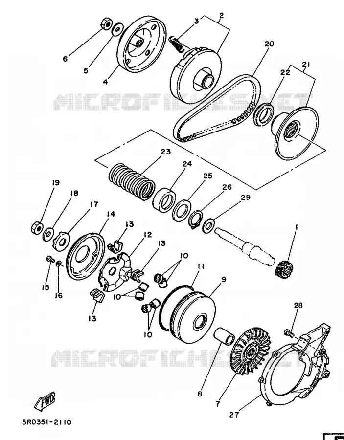 STARTMOTOR KOPPELINGS Yamaha MOTO 50 1986 DTMX  DT50MX