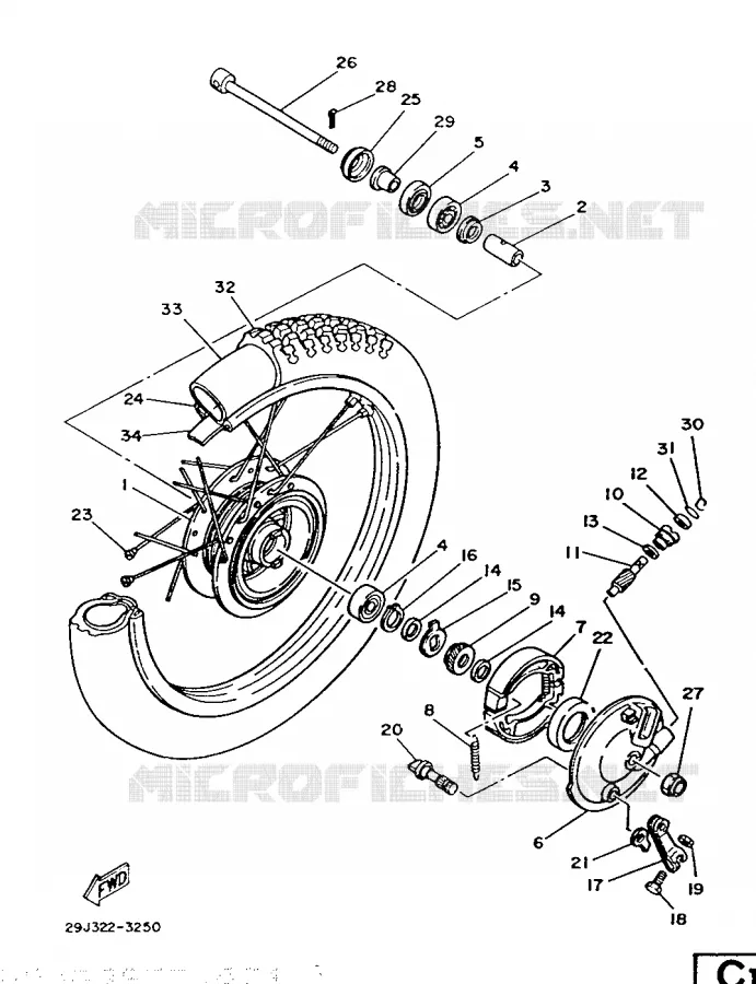 VOORWIEL Yamaha MOTO 50 1986 DTMX  DT50MX