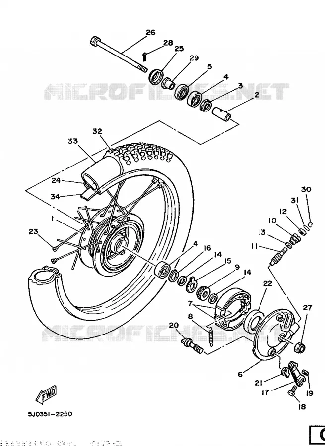 VOORWIEL Yamaha MOTO 50 1988 DTMX  DT50MX