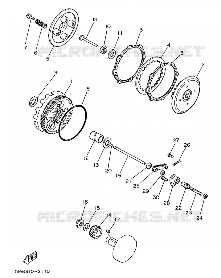 STARTMOTOR KOPPELINGS Yamaha MOTO 50 1989 DTR  DT50R