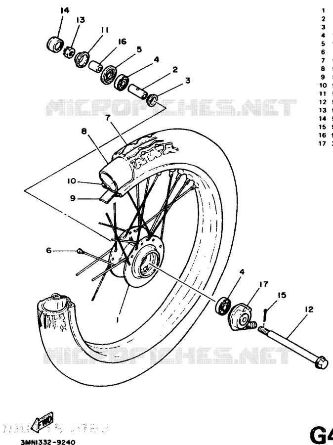 VOORWIEL Yamaha MOTO 50 1991 DTR  DT50R