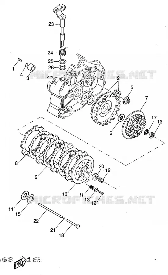 STARTMOTOR KOPPELINGS Yamaha MOTO 50 1997 DTR  DT50R