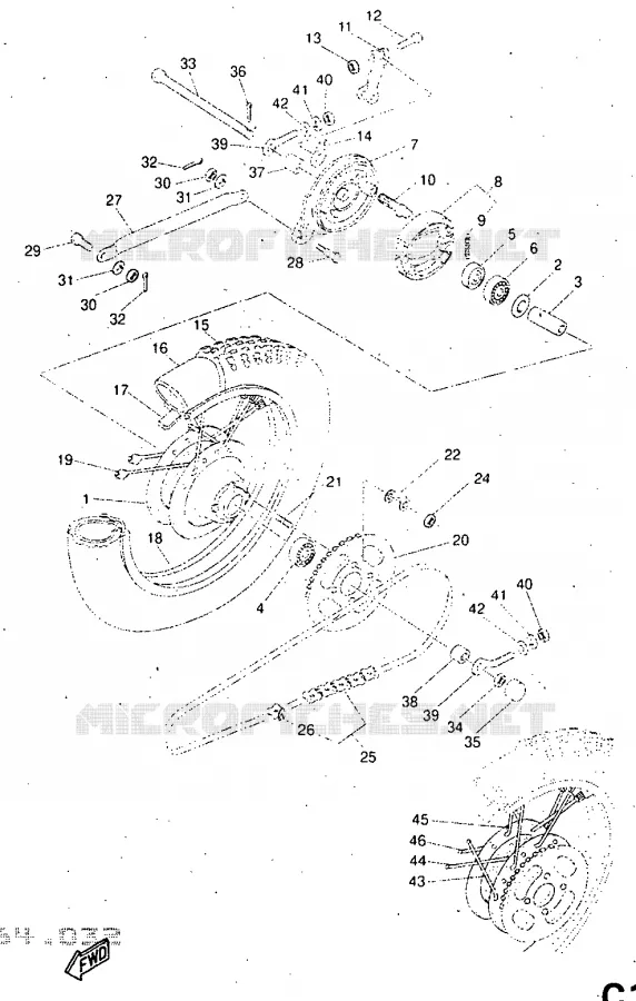 ACHTERWIEL Yamaha MOTO 50 1997 DTR  DT50R