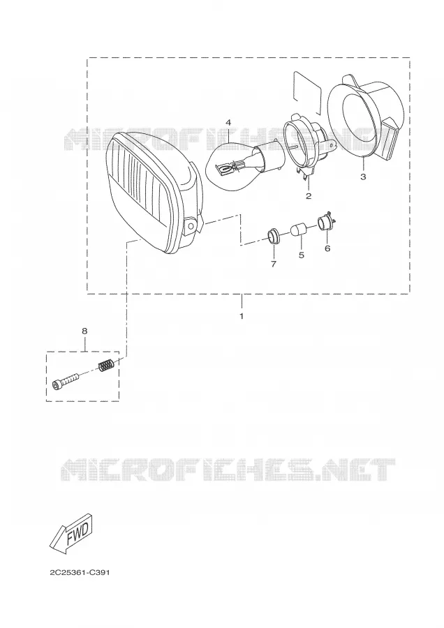 KOPLAMP Yamaha MOTO 50 2008 DTR  DT50R