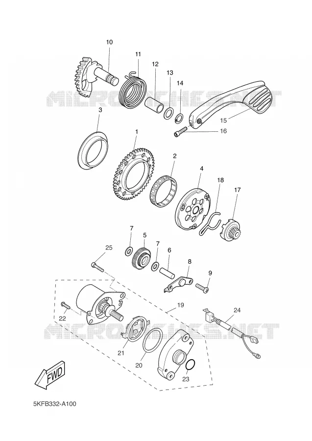 STARTMOTOR Yamaha SCOOTER 50 2006 AEROX  YQ50L
