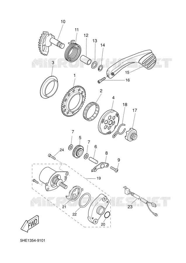 STARTMOTOR Yamaha SCOOTER 50 2007 AEROX  YQ50L