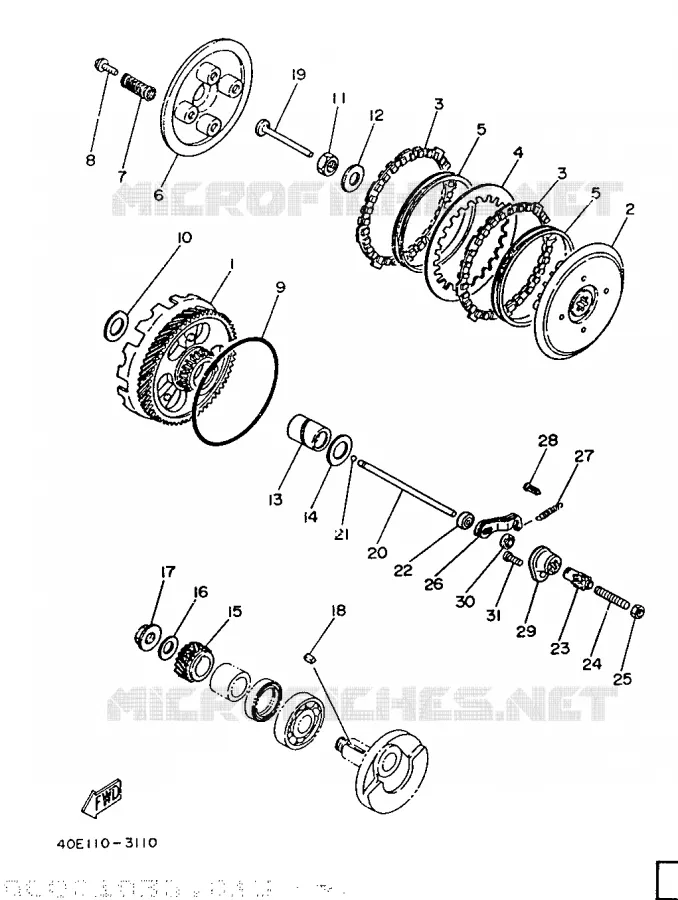 STARTMOTOR KOPPELINGS Yamaha MOTO 50 1987 MINIMOTO  YSR50